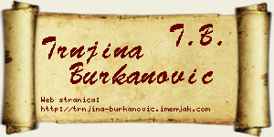 Trnjina Burkanović vizit kartica